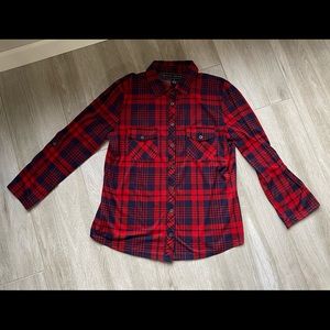 Polly and Esther Flannel Shirt Red & Navy